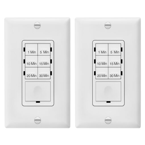 Broan-NuTone 110 CFM Bathroom Exhaust Fan, Heater & LED Light Combo Bundle with ENERLITES Countdown Timer Switch, 1-30 Min Settings, Blue LED, 2 Pack - Image 4