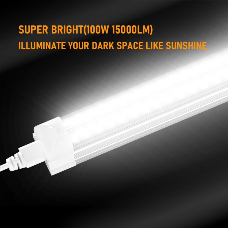 ONLYLUX 8ft LED Shop Light, 8' 100W 15000lm 6000K (12 Pack), 8 Foot Linkable led Shop Lights with Plug Fixture for Garage Workshop, T8 LED Tube Lights, High Output, - Image 5