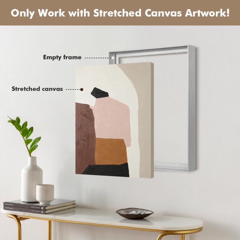 FOLKOR Metal Floating Frame for 48x60 Canvas Oil Paintings, DIY With 1.5" Deep, Floater for Canvas Prints Wall Art/Portrait/Landscape Living Room Bedroom Kitchen Decor (Silver) - Image 6