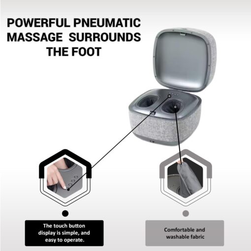 Ottoman Foot Massager by Ottossage, Massaging Ottoman with Removable Lid provides Air Compression, Shiatsu kneading, intense vibration and heat therapy. Extra Powerful with upgraded li-ion battery. - Image 6