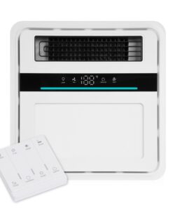 VallisCo Bathroom Exhaust Fan with Light and Heater, 4 in 1 Bathroom Fan with Heater, 1700W Heating Power, 140 CFM Remote Control, Quiet & Powerful for Ventilation, Lighting, Heating, and Drying