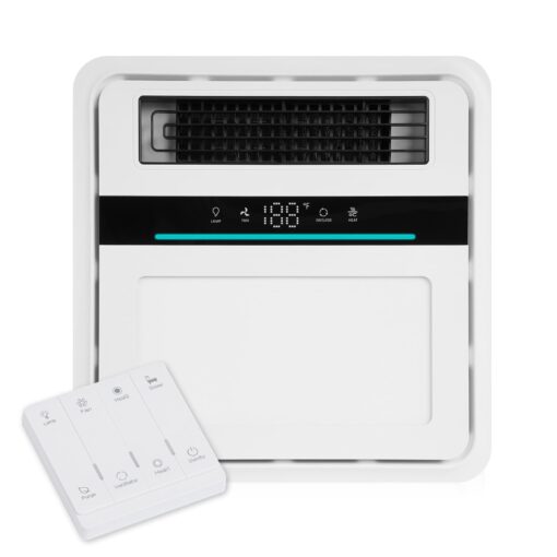 VallisCo Bathroom Exhaust Fan with Light and Heater, 4 in 1 Bathroom Fan with Heater, 1700W Heating Power, 140 CFM Remote Control, Quiet & Powerful for Ventilation, Lighting, Heating, and Drying