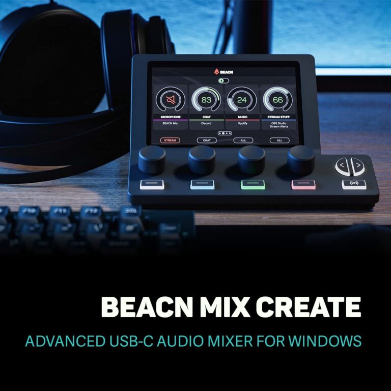 BEACN Mix Create Audio Mixer | Audio Mixer for PC & Mac | C USB Audio Mixer for Content Creators | Gaming & Podcast Mixer, PC Audio Mixer for Twitch & YouTube | Essential Streaming Accessories (Dark) - Image 9