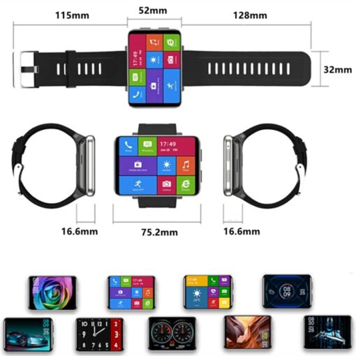 Rainbuvvy 4G Smart Watch 2.86 Inch Screen Android 7.1 1GB+16GB 5MP Camera 2700mAh Battery Smartwatch for Men (Black, 1GB 16GB) - Image 4