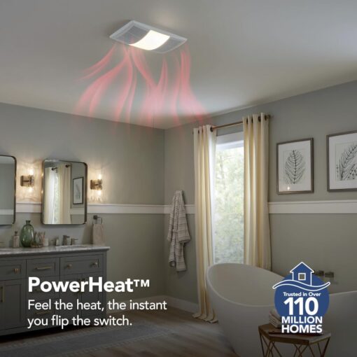 Broan-NuTone BHFLED110 PowerHeat Bathroom Exhaust Fan, Heater, and LED Light Combination, 110 CFM - Image 4