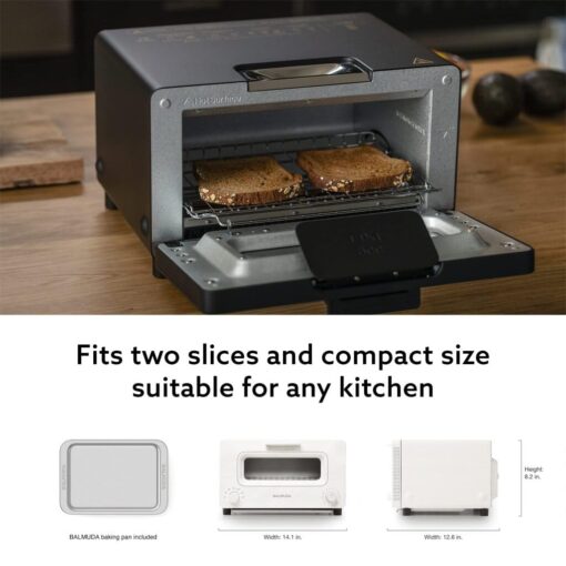 BALMUDA The Toaster | Steam Oven Toaster | 5 Cooking Modes: Sandwich Bread, Artisan Bread, Pizza & Pastry, Oven | Precise Heat Control | Steam Technology | Baking Pan | US Version | White - Image 2