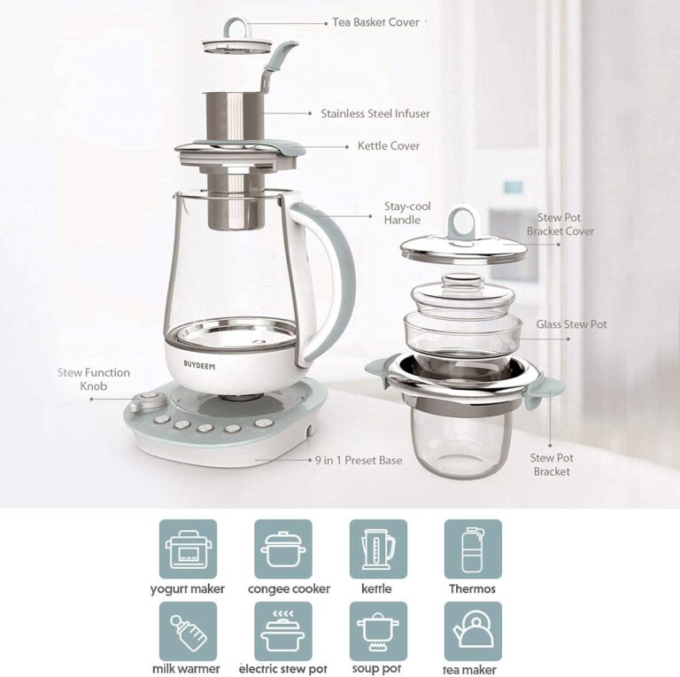 BUYDEEM K2683 Health-Care Beverage Tea Maker and Kettle, 9-in-1 Programmable Brew Cooker Master, 1.5 L, Spruce Blue - Image 7