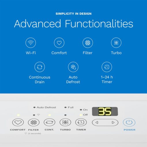hOmeLabs 1,500 Sq. Ft. WiFi-Enabled Dehumidifier, Small to Medium Size Rooms - Home, Bedroom, Bathroom - Powerful Moisture Removal - 22 Pint (Previously 30 Pint) HME031001N - Image 5