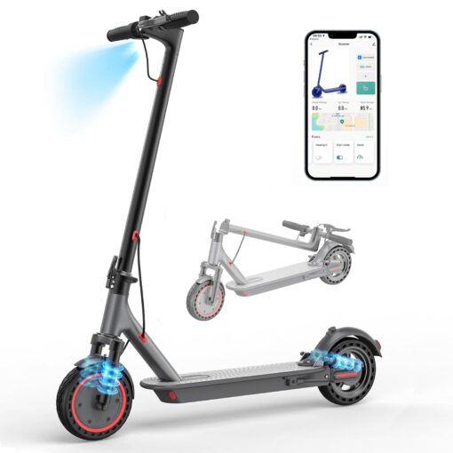 Electric Scooter, 8.5" /10“Tire, 16/19/22Mph Top Speed, 12/22/28 Miles Long Range, Folding Escooter for Adults and Teens with Dual Braking,Dual Suspension, App