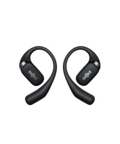 SHOKZ OpenFit - Open-Ear True Wireless Bluetooth Headphones with Microphone, Earbuds with Earhooks, Sweat Resistant, Fast Charging, 28HRS Playtime, Compatible with iPhone & Android, Black
