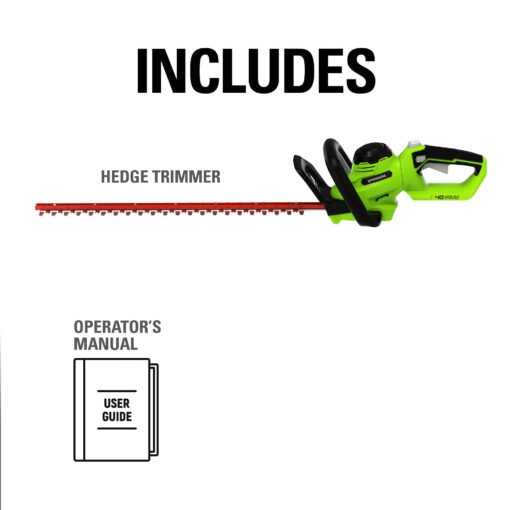 Greenworks 40V 24" Cordless Hedge Trimmer (1" Cutting Capacity), Tool Only - Image 6