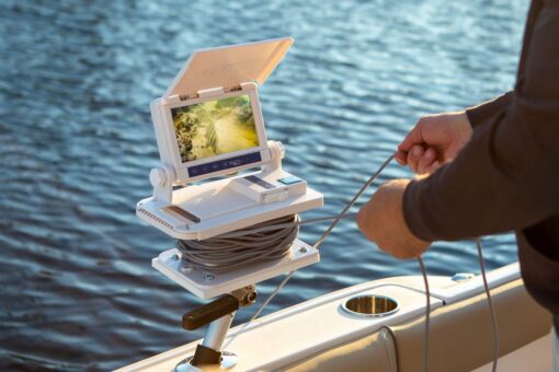 Upgraded Aqua-Vu AV 715C Underwater Fishing Camera – 7" Color Monitor, 75' Cable, White Monitor/Shuttle, Stainless Steel XD Camera, XD Trolling Fin, Sunshield – Ideal for Ice, Saltwater, Freshwater - Image 5