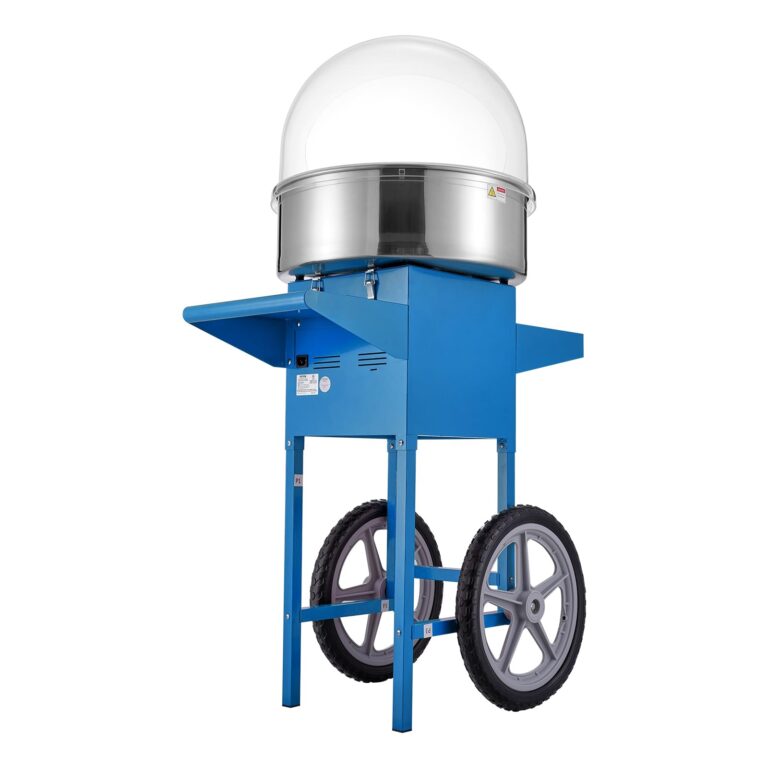 VEVOR Electric Cotton Candy Machine Cart with Cover, 1000W Commercial Floss Maker w/Stainless Steel Bowl, Sugar Scoop and Drawer, Perfect for Home, Carnival, Kids Birthday, Family Party, Blue - Image 2