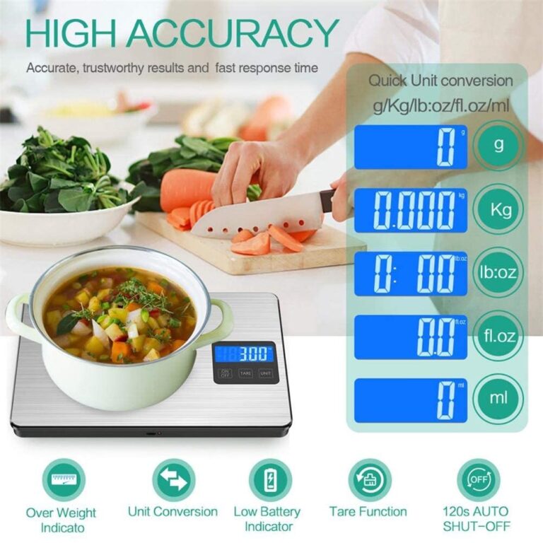 ZOCWJK Digital Kitchen Scale LCD Display 15kg Digital Food Scale for Cooking Baking Weighing Scales Electronic( - Image 3