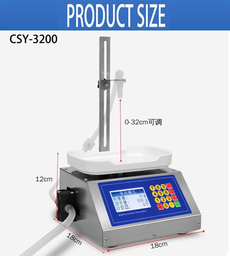 Electronic Scale Filler Small Liquid Filling Machine Peristaltic Pump Bottle Filler Machine Applicable Capacity 10g-3kg for Daily Use Medical,CSY-3200 - Image 6