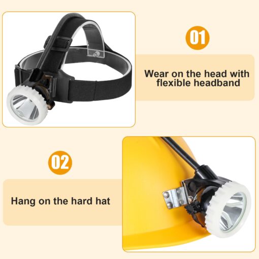 Hunting friends Superbright Mining Headlight,High Power Rechargeable Miner Lamp for Hard Hat Led Lights Professional Waterproof Headlight KL7M.F Explosion Proof Miner's Headlamp - Image 3