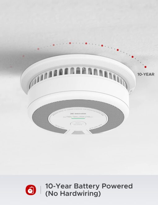 X-Sense 2-in-1 Smoke and Carbon Monoxide Detector Alarm (Not Hardwired), 10-Year Battery-Operated Dual Sensor Fire & CO Alarm, SC06, 5-Pack - Image 6