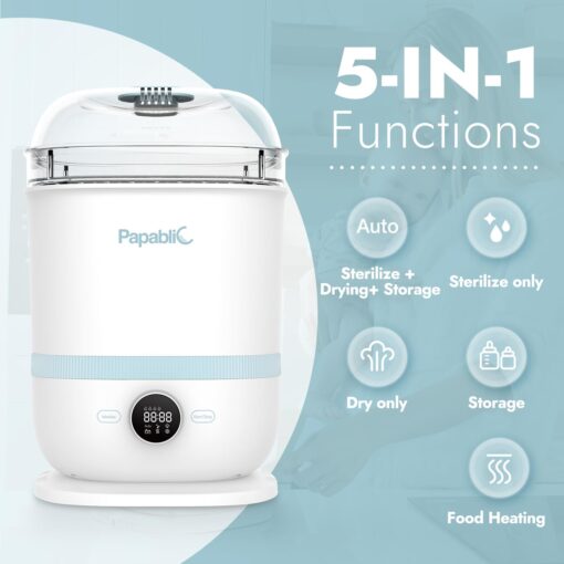 Papablic Bottle Sterilizer and Dryer Pro, 13 Bottles Extra-Large Capacity for Big Family, Electric Steam Bottle Sanitizer for Baby Bottles, Parts & Other Newborn Essentials - Image 6