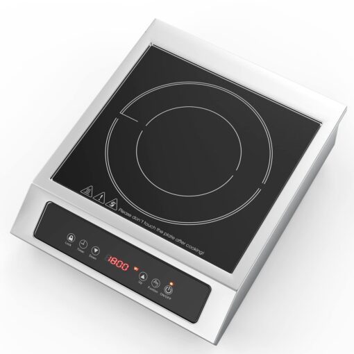 Commercial Induction Cooktop Portable Burner 1800W,ANHANE Induction Hot Plate,Electric for Cooking Countertop Stainless Steel, 9 Temp Levels,3 Hours Timer,Auto-Shut-Off,Touch Panel,Child Safety Lock - Image 2