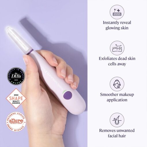 Michael Todd Beauty Sonicsmooth Pro+ Dermaplane Razor for Women Face + Eyebrow trimmer Dermaplaning System w/LED Light Peach Fuzz Remover -16 Dermaplaning Blades & 2 Microsmooth Microdermabrasion Tips - Image 4