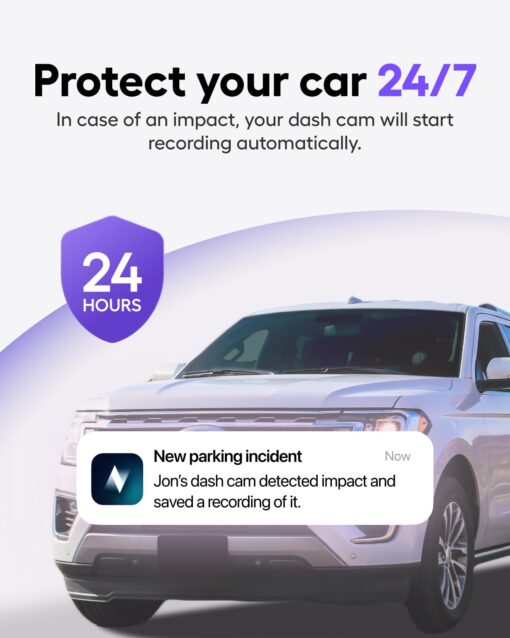 Nexar Pro Dual Dash Cam - 1 Year Nexar App Subscription Included - Unlimited Cloud Storage, Drive Recordings, Parking Mode, Night Vision, All Inside The Nexar App - WiFi HD Front Dash Cam (64 GB SD) - Image 7