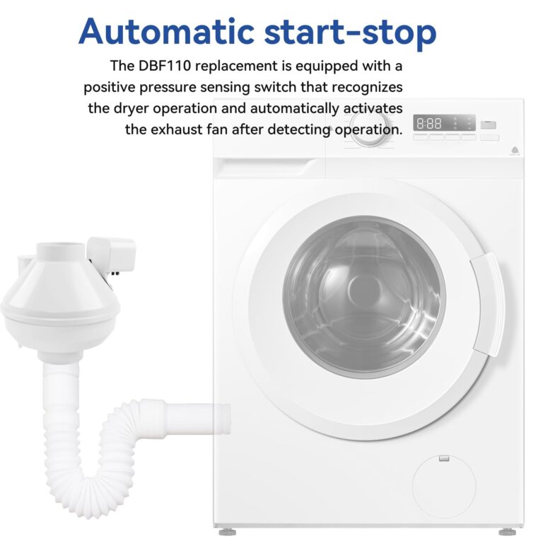 FixOasis Upgrade Dryer Booster Fan 4 Inch with Plug,Compatible with DBF 110 Vent Booster Fans Increase Exhaust Pressure, Faster Drying Clothes, Towels, Sheets, Etc. Dryer Vent Fan 167 CFM - Image 4