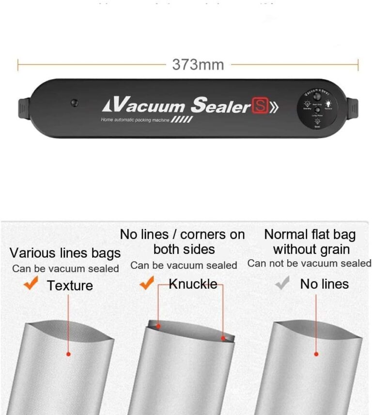 MIXIA Sous Vide alimentaire professionnelle Mini Automatic Vacuum Sealer, Food Vacuum Sealer Machine with 10 pcs Free Storage Bags Vacuum Food Sealers Vacuum Packing Machine for Food (Black) - Image 7