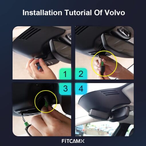 Fitcamx Front 4K+Rear 1080P Dash Cam Adapts for Volvo XC90 2016-2022 T5 T6 T8 (Model A), Integrated OEM Look, Dual HD Video, Loop Recording, Built-in WiFi & APP, G-Sensor, Easy to Set, 128GB Card - Image 3