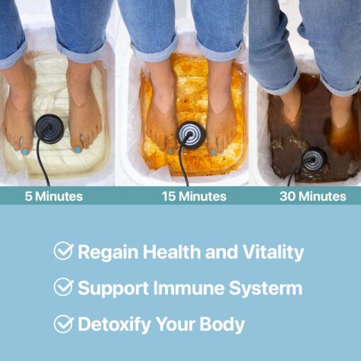 Ionic Foot Bath Detox Machine Super Duty Arrays for Professional & Home Use - Free Regain Health & Vitality Booklet & Brochure - 2 Super Duty Arrays, 20 Basin Liners, Detox Sea Salt, Basin 12QT - Image 6