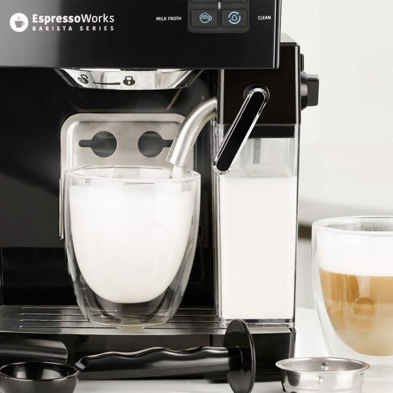 EspressoWorks 19-Bar Espresso, Latte and Cappuccino Maker 10-Piece Set - Brew Cappuccino and Latte with One Button - Espresso Machine with Milk Steamer 1250W - Coffee Gifts (Black) - Image 7