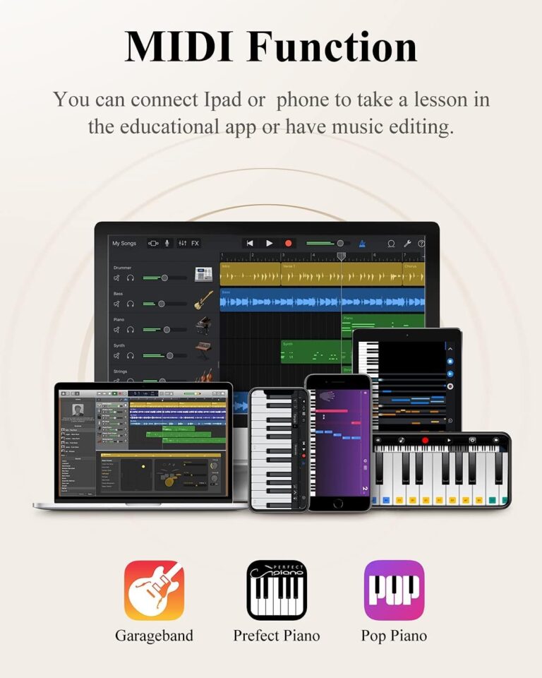 Eastar EP-10 Beginner Foldable Digital Piano 88 Key Full Size Semi Weighted Keyboard, Bluetooth Portable Electric Piano with Piano Bag - Image 4