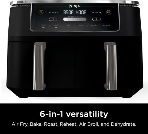 Ninja R-AD300CO Foodi 6-in-1 10-qt. XL 2-Basket Air Fryer with DualZone Technology, Black - Image 3