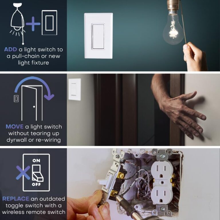 RunLessWire 3-Way Remote Light Switch Kit Wireless Battery-Free Self-Powered Kinetic DIY Wall Switch 150ft RF Range - 3 Way: 1 On/Off Receiver, 2 Switches - Black - Image 9