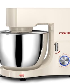 COOKLEE Stand Mixer, 9.5 Qt. 660W Electric Kitchen Mixer with Dishwasher-Safe Dough Hooks, Flat Beaters, Wire Whip & Pouring Shield Attachments for Most Home Cooks, White