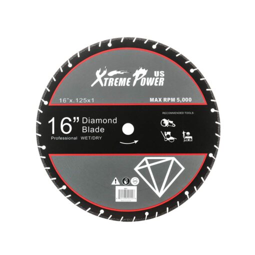 XtremepowerUS 3200W Electric Power Disc Cutter Circular Demo Saw For Wet/Dry Concrete Guide Roller Cut Off, 16" - Image 3