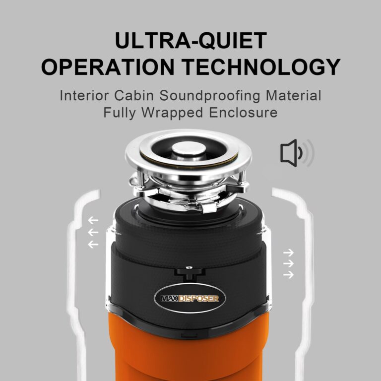MAX DISPOSER Garbage Disposal 1 HP Ultra Quiet Intelligent Auto-Reverse Function Continuous Feed Food Waste Disposer with Power Cord Easy install, AC Motor Stainless Steel Grind 1 Horsepower (MAX-6) - Image 5