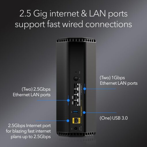NETGEAR Nighthawk Tri-Band WiFi 7 Router (RS300) - Security Features, BE9300 Wireless Speed (up to 9.3Gbps) - Covers up to 2,500 sq. ft., 100 Devices - 2.5 Gig Internet Port - Image 5