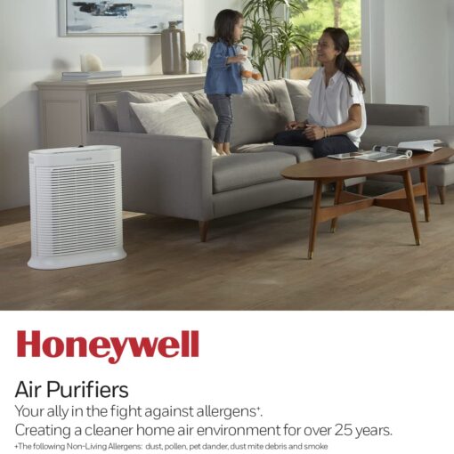 Honeywell AllergenPlus HEPA Air Purifier, Airborne Allergen Reducer for Extra Large Rooms, Reduces Allergens, Smoke, Wildfire Smoke, Pollen, Pet Dander and More, White, HPA304 - Image 2