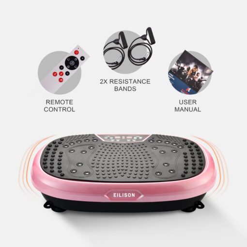 EILISON FIRMHOLD Handle Vibration Plate Exercise Machine for Lymphatic Drainage- Full Body Vibration Platform for Weight Loss, 350lbs Vibration Plate for Beginners & Recovery (Fitpro Pink) - Image 7