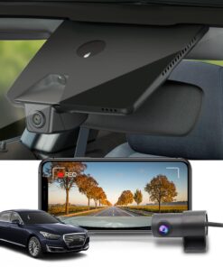 Fitcamx Front 2K+Rear 1080P Dash Cam for 2017-2020 Genesis G80 (Part No#B1500) 3.8L 3.3T Sport 5.0L Ultimate, OEM Style, Front 1440P+Rear 1080P Video, WiFi & APP, Loop Recording, G-Sensor, 64GB Card