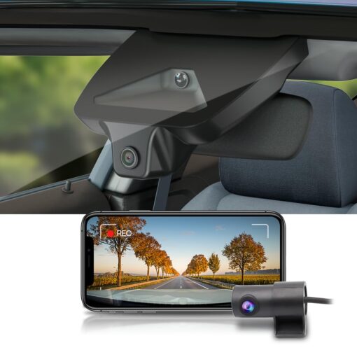 Fitcamx Front 4K+Rear 1080P Dash Cam for 2025 Toyota Camry Hybrid LE SE XLE XSE (HD2-06090), Integrated OEM Look, WiFi & APP, Dual HD Video, Loop Recording, G-Sensor, Easy to Set, 128GB Card