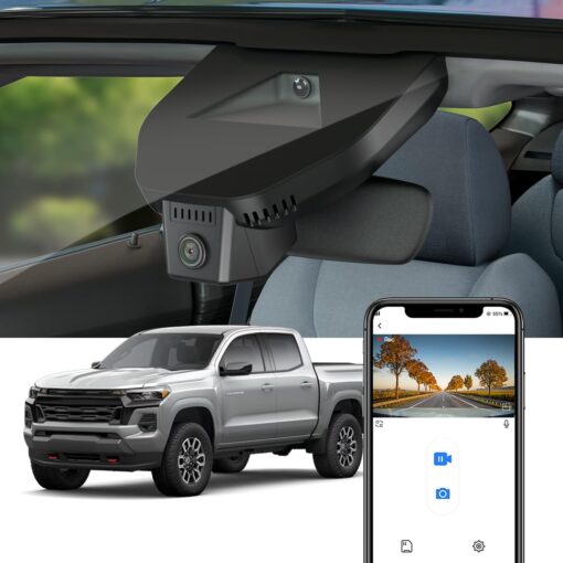 Fitcamx 4K Dash Cam Suitable for Chevy Colorado 2023 2024 2025 with Auto-Dimming (3rd Gen), OEM Factory Look, UHD 2160P Video, Built-in WiFi & APP, Loop Recording, G-Sensor, Plug & Play, 64GB Card