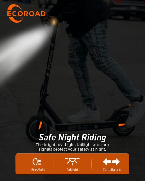 ECOROAD EC6 Electric Scooter for Adults, 15Miles Long Range,19Mph Top Speed, Commuting Electric Scooter with Cruise Control, Double Braking Systems E Scooter for Adults and Teens - Image 5