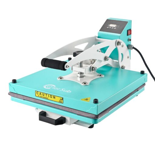 ColorSub 15x15 Heat Press for T-Shirt with Slide Out Drawer, Sublimation Heat Press Machine, Teal - Image 2