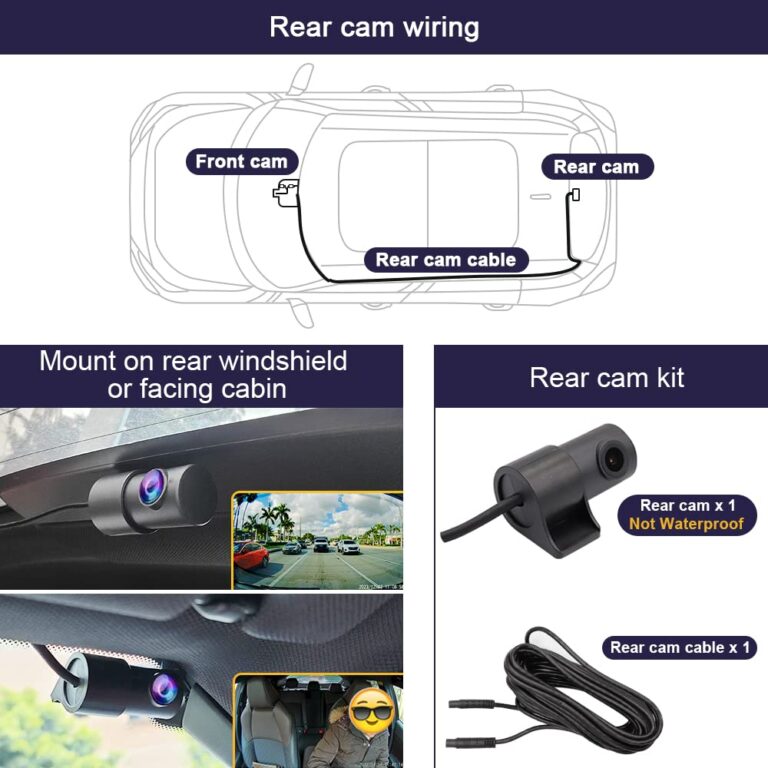 Fitcamx Front 2K+Rear 1080P Dash Cam for 2022-2025 Toyota RAV4 LE Limited SE Adventure XLE XSE (Model B/Has Vent Hole), OEM Style, Dual 1440P+1080P Video, Loop Recording, WiFi&APP, G-Sensor, 64GB Card - Image 2