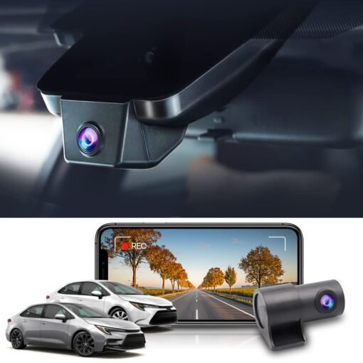 Fitcamx Front 4K+Rear 1080P Dash Cam Adapts for Toyota Corolla 2023 2024 2025 Sedan Hybrid Hatchback, OEM Look, Dual HD Video, Built-in WiFi & APP, Loop Recording, G-Sensor, Easy to Set, 128GB Card