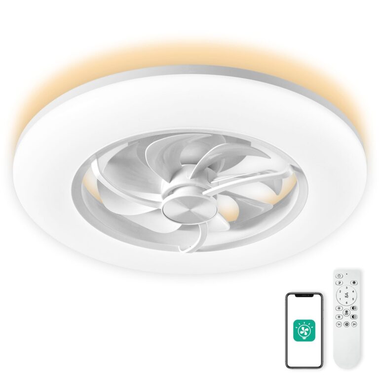 Orison Ceiling Fans with Lights- Low Profile Ceiling Fan with Light 22.4“ LED Dimmable Ceiling Fans with Remote Control,Smart 3 Light Color and 6 speeds 7 Blades - Image 2