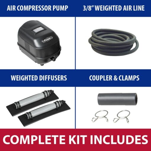 The Pond Guy Pond Aerator 2, Complete Aeration Kit, Water Garden Oxygenation Bubbler System Adds Oxygen to Koi & Fish Ponds, Outdoor Diaphragm Compressor Pump, Air Line & 2 Submersible Diffuser Stick - Image 7