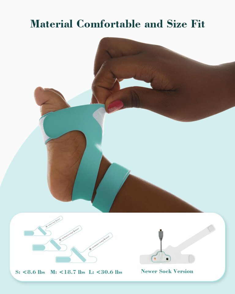 Babytone Baby Sleep Monitor with Base Station- Smart Sleep Sock, Tracking Heart Rate, Avg O2 and Movement, Wearable Baby Oxygen Foot Monitor with Bluetooth and APP, for 0-36 Months Newborn - Image 4