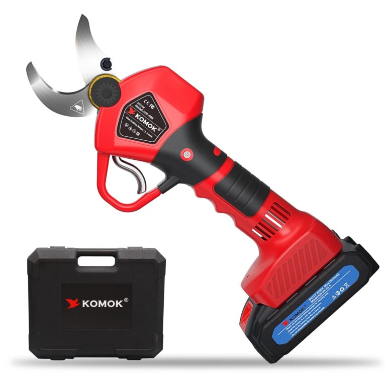KOMOK Electric Pruning Shears, Professional Cordless Pruning Shears with 2pcs 2Ah Battery Powered Tree Branches Pruner, 30mm 1.2" Cutting Rnage, 6-8 Working Hours